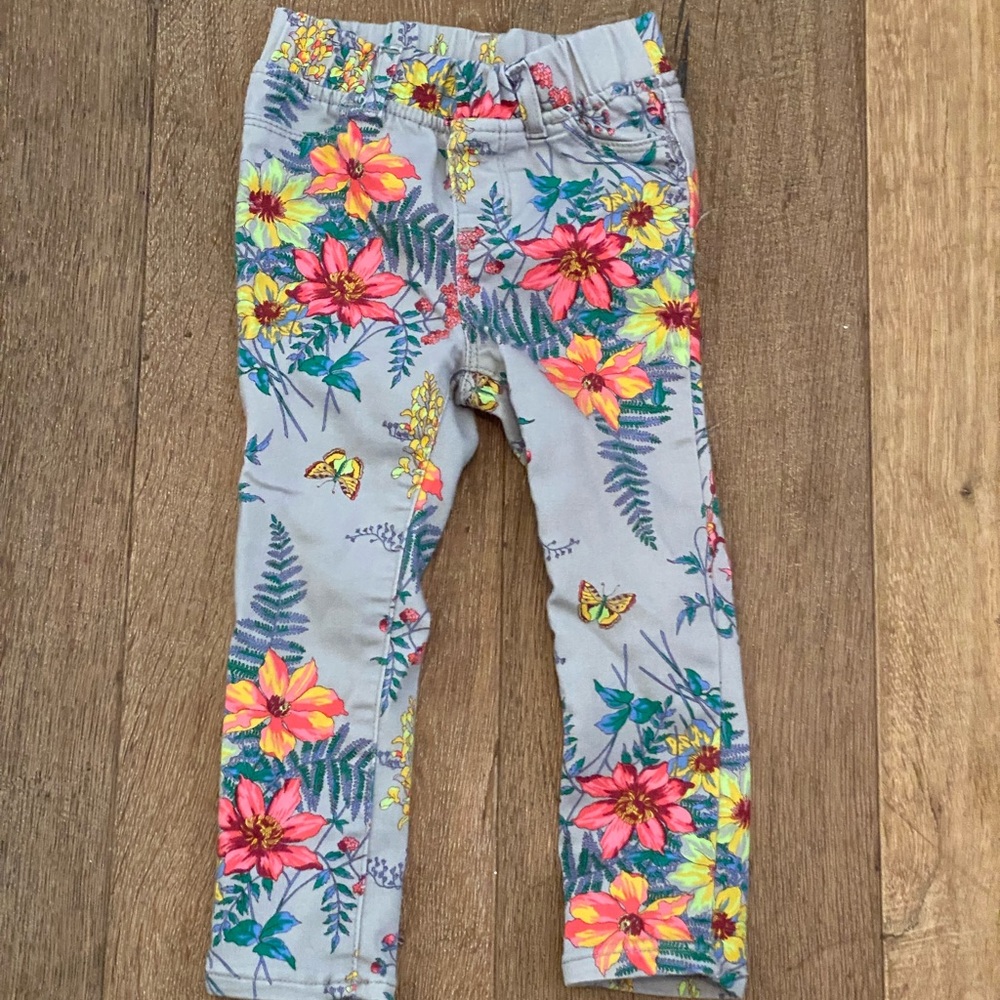 Girls, tropical flower Gap pants size 3T